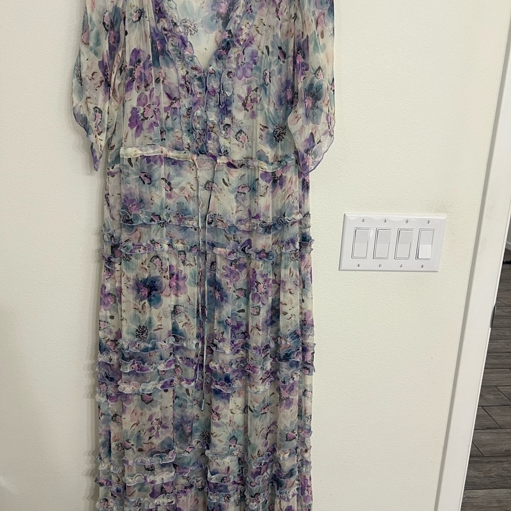 Johnny Was Floral Maxi Dress in Purple and Cream - Picture 2 of 8